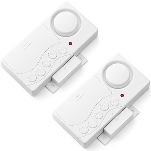 WSDCAM Freezer Door Alarm When Left Open, 3/15/30/60 Seconds Adjustable Delay Wireless Fridge Alarm, 4-in-1 Sensor Chime Door Open Loud Bells Chimes 108dB, Refrigerator Alert 2 Pack