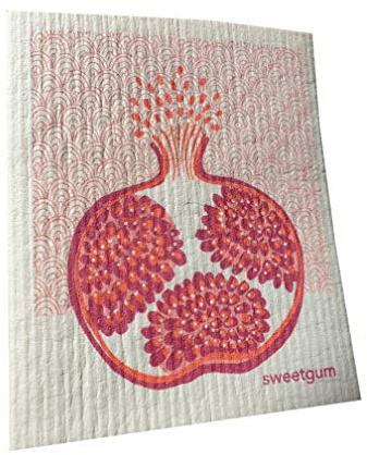 More Joy - Swedish Dishcloth - Schwedische Spültuch - Schwamm - biologisch abbaubar - Öko - Langlebig, Waschbar - (Granatapfel)
