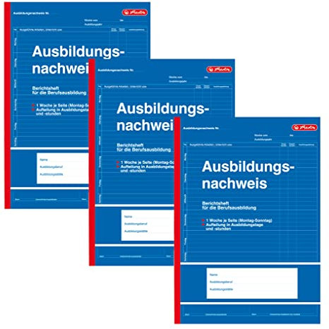 Herlitz 3 Berichtshefte A4 28 Blatt für die Berufsausbildung Ausbildungsnachweis