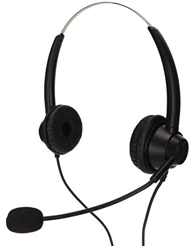 Phone Headset, 2.5MM Plug Plug and Play, Noise Cancelling Binaural Wired Call Center Headset, Ergonomic Design with Microphone for Home Office