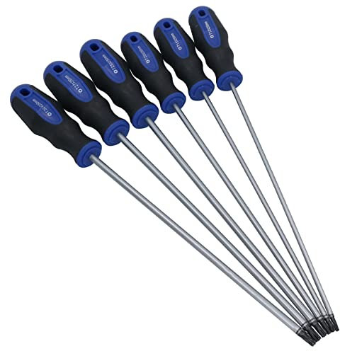Torx Screwdriver Set T10 – T30 Extra Long Tamper Proof Star 250mm 6pc
