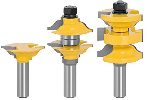 3 Stück 12 mm 12,7 mm Schaft Eingang Innentür Oberfräsen-Set passende R&S Frässtifte Schnitzen für Holz