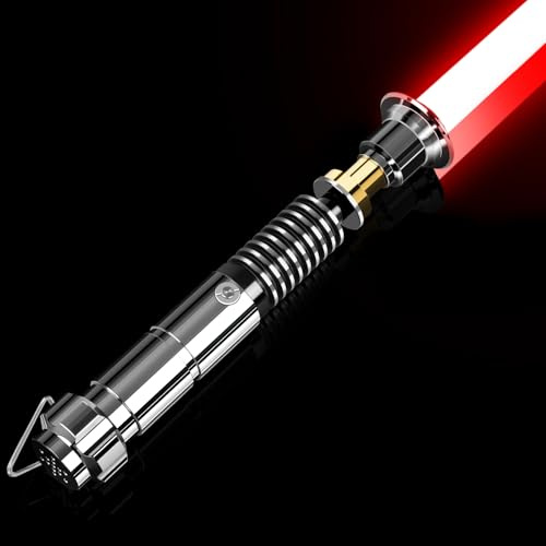 Atexbser Duell Lichtschwert V3.0 Lichtschwerter 16 RBG Farben Smooth Swing Lightsaber mit 16 Soundfonts | Bewegungssteuerung Aluminium Griff für Erwachsene (45in)