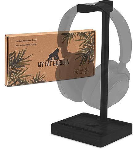 MY FAT GORILLA Bamboo Headphone Stand (Black)