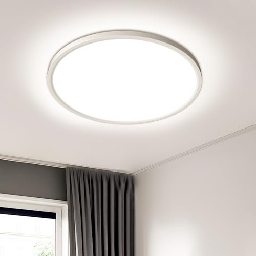 EASY EAGLE Plafoniera LED Soffitto 36W 4000K 3240LM, Pannello Lampada da Soffitto Rotonda IP44 Lampadario Moderna per Camera Cucina Bagno Garage Ultra Sottile Ø30x2.4cm
