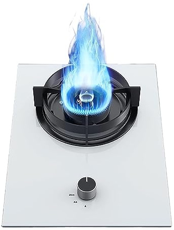 cocina gas cocina de butanoEstufa de gas de cocina de sobremesa con panel de vidrio templado blanco(Color:LPG)