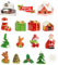 LEEQ Kit de Noël Miniature - 16 Pcs Ornements et Figurines en Résine, Bonhomme de Neige, Père Noël, Sapins pour Jardin/Fête