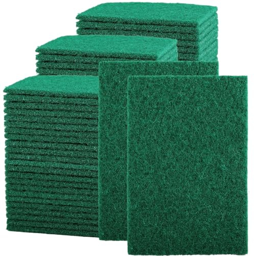 UHBYJM 100 estropajos resistentes, estropajos de cocina, estropajos de platos, almohadillas antiarañazos, reutilizables, verdes, para el hogar, para platos, cocina, parrillas de metal, 3 x 4 pulgadas