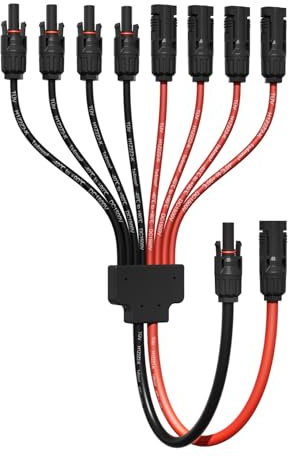 enernova Solarkabel Y-Verteiler, 4mm²-6mm² Solar-Anschlusskabel, IP68 Wasserdicht Solarkabel Verlängerung, 30A DC1500V, Solar-Panel-Steckverbinder Verlängerungskabel