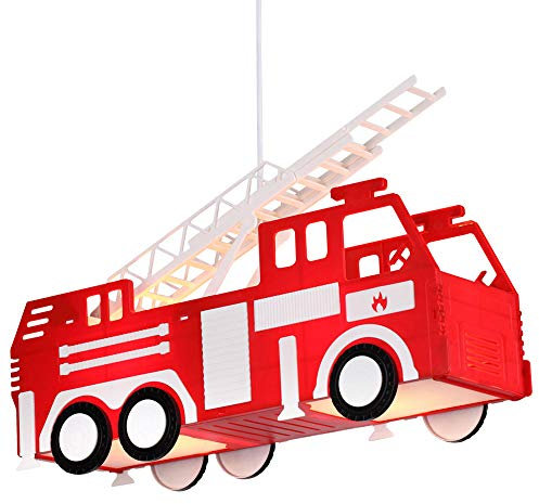 LED Feuerwehr Design Hänge Decken Lampe Kinder Zimmer Beleuchtung Drehleiter Pendel Leuchte rot