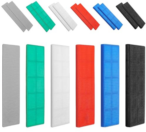 72 Pcs Plastic Glazing Packers, 28mm x 100mm Colourful Spacers Window Packers, Assorted Flat Shim Spacers for DIY, Window/Door/Floor Installations (Mixed 1-6mm)