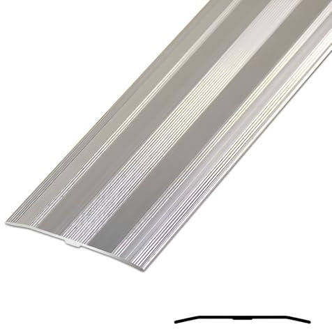 JXNVHJ Bande De Transition De Sol en Aluminium - Largeur 6 Cm Barre De Seuil Profilé De Transition, Disponible en Plusieurs Finitions(Silver,130cm)