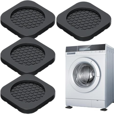 Washing Machine Foot Pad - Rubber Shock Absorber Mat, Washing Machine Vibration Cushion | Non Slippery Feet Pads for Dryer - Noise Reduction Shock Absorption Anti Vibration Pads Set of 4 for the Bo
