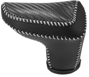 Copricambio Copri pomello cambio automatico Guaina cuffia cambio Leva cambio in ecopelle nera Coprileva del cambio(Carbon Fiber Pattern)