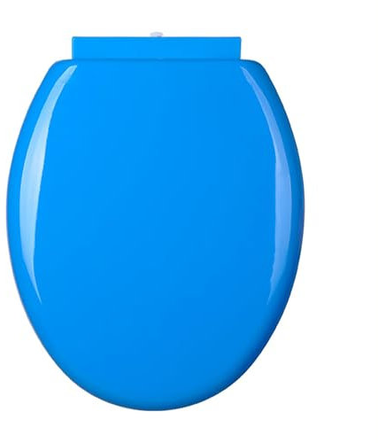 Sedile WC colorato con cerniere a chiusura lenta, sedile rotondo in PP con coperchio, sedili WC in plastica con paraurti antiscivolo, facile da installare e pulire