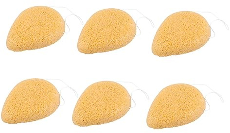DEARMAMY 6pièces Éponge Nettoyante Pour Visage Lot De Jaunes Éponges De Soin Peau De Nettoyage Visage