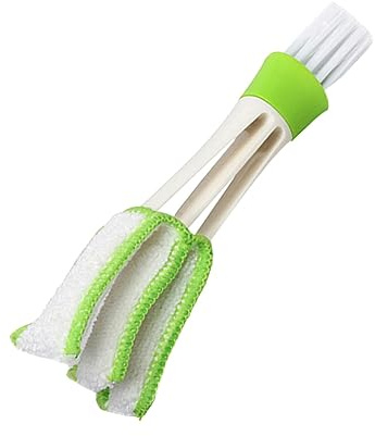 Luxshiny Mini Brosse de Nettoyage Air Vent pour Voiture Outil de Dépoussiérage Double Face avec Chiffon et Brosse pour Climatisation Voiture Intérieure Claviers et Stores