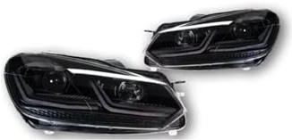 XUXRHMEAN Für VW Golf 6 MK6 2009–2013 Frontscheinwerfer Mit Tagfahrlicht Und Blinkern Auto Scheinwerfer Satz(Sliver,Right rudder)
