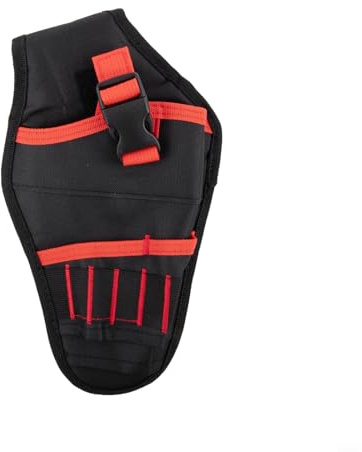 Fondina per trapano con custodia per punte per una gestione affidabile degli utensili sul lavoro (nero e giallo)