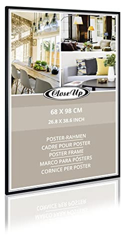 Close Up® - Cornice per poster 68 x 98 cm, con disco in PVC, colore: Nero