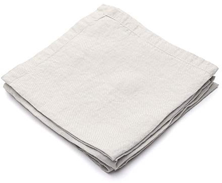 Linenme Stone Washed Servietten, Silber, 53 x 53 cm, 4 Stück