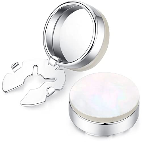 HONEY BEAR Herren Weiß Perle Schale Stein/Schwarz Achat Onyx Manschettenknöpfe Cufflinks Manschettenknopf, ButtonCuff Knopfclips für gewöhnliche Hemden