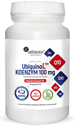 Aliness - UbiquinoL™ KANEKA - Natürliches Coenzym Q10 100mg - Energieerzeugung in den Zellen - Nahrungsergänzungsmittel - 60 kapseln (2 Monate)