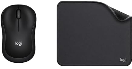 Logitech M220 Silent Souris Sans Fil, 2.4 GHz avec Récepteur USB, Résolution Capteur 1000 PPP + Logitech Mouse Pad - Studio Series, Tapis de Souris d'Ordinateur