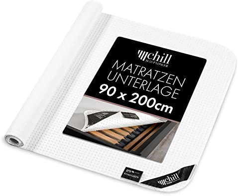 chill SLEEPLONGER Sottorete Materasso 90x200 cm Antiscivolo - Protezione per Rete a Doghe - Tappetino Antirutsch Traspirante per Materasso e Letto Boxspring - Vegano