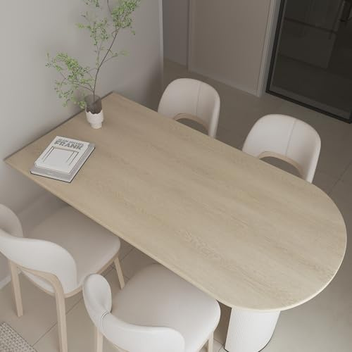 TOTIO Papel tapiz de vinilo de grano de madera de color blanco marfil con textura de nogal claro, 16 x 197 pulgadas, diseño de ranura de guía de aire, mate, autoadhesivo, impermeable, cubierta de