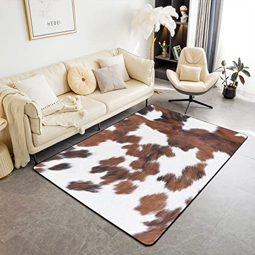 Loussiesd Mucca Pelliccia Soggiorno Tappeti In Pelle Di Vacchetta Decorazione Tappeto Agriturismo Accento Tappeto Fattoria Pelle Animale Trapuntato Interno Tappeto Area Tappeto 150X200cm