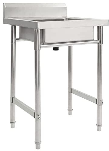 LAPOOH Fregadero de Cocina con un Seno, Mueble Pila Lavadero, Pila Fregadero Cocina, Fregadero sobre Encimera, Fregadero Baño Encimera, Picas De Cocina, Acero Inoxidable