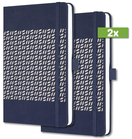 SIGEL J4205/2 Wochenkalender Jolie 2024, ca. A5, dunkelblau, Hardcover, Gummiband, Stiftschlaufe, Einstecktasche, 174 S., aus nachhaltigem Papier, Terminplaner, 2 Stück