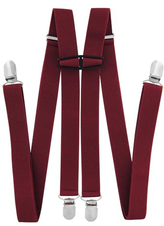 axy Hosenträger für Herren breit 2,5 cm in H-Form mit 4 Hosenträger Clips extra stark längenverstellbar