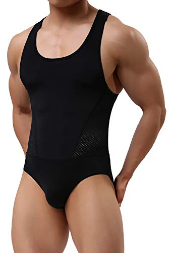 Casey Kevin Body Homme sans Manche Sport Chemisiers Blouses Col Rond Top Bodysuit String Maillot de Corps Respirant