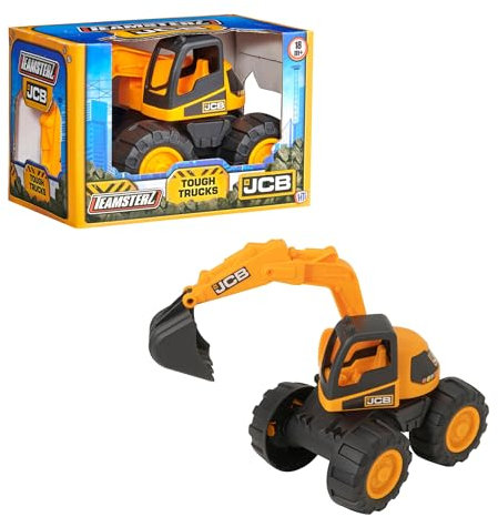 Teamsterz JCB 7-Inch Orange | JCB Construction Vehicle Toy | Indoor, Outdoor & Sandpit Play | Kids' Construction Trucks & Vehicles | Play Figures for Boys & Girls | Durable Toy for 18M+ (Excavator)