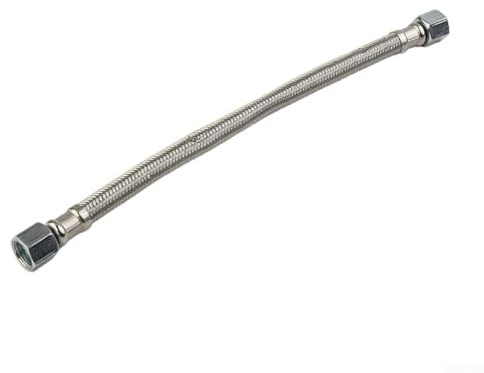 Tubo flessibile per compressore da 280 mm, in acciaio, flessibile, per compressore d'aria, tubo di collegamento, raccordi su entrambi i lati ruotano liberamente