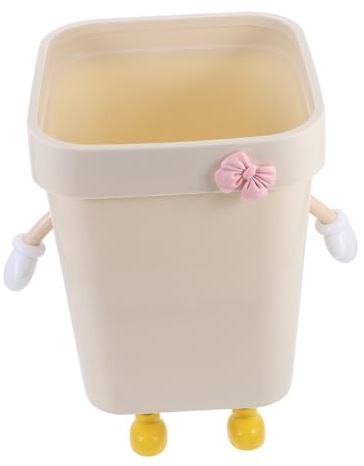 MUSISALY Plástico Antideslizante Capacidad y Resistente Amplia Diseño Cubo Basura Grande Beige para Cocina Dormitorio para Uso Doméstico y Hotel
