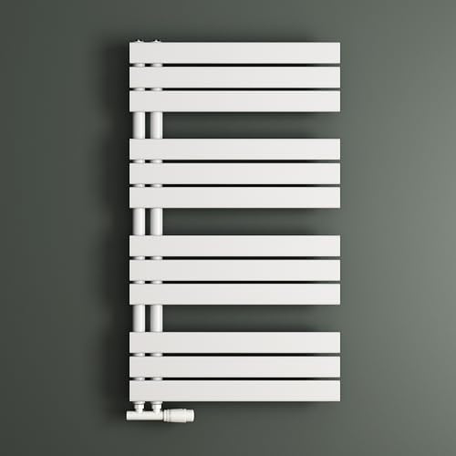 Mai & Mai Radiatore da Bagno 104x60cm, Bianco | Radiatore Scaldasalviette Termoarredo da Bagno Scalda Portasciugamani da Parete e Pavimento in Acciaio FN