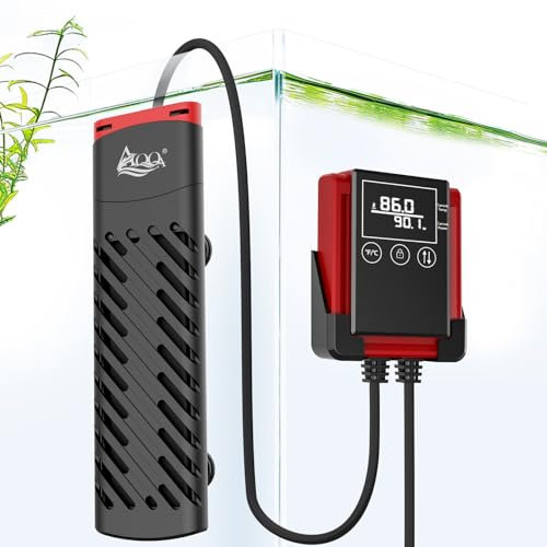 AQQA Aquarium Heater,100W PTC Fish Tank Heater with LED Thermostat Controller,Submersible Aquarium Heater with Protective Cover,Over-Temp Protection,for Fish Tank 30-100L