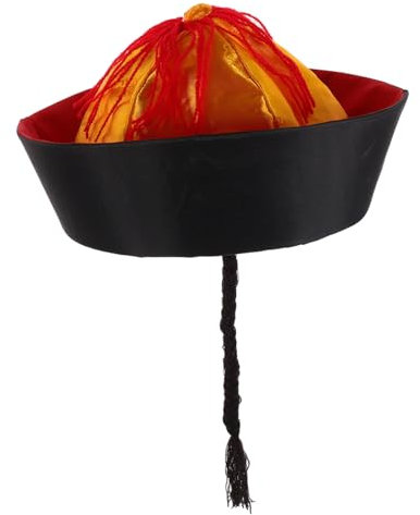 TOYANDONA Chapeau Historique Chinois pour Reconstitutions, avec Tresse et Design à Queue de Cheval, Accessoire de Costume Hanfu pour Garçon et Filles D'environ 10