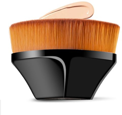 Flawless Foundation Makeup Brush, Kabuki Magic Face Brush Flat Top High-Density Multifunctional for Flawless Powder, Blending Liquid or Cream Cosmetics with Portable Case