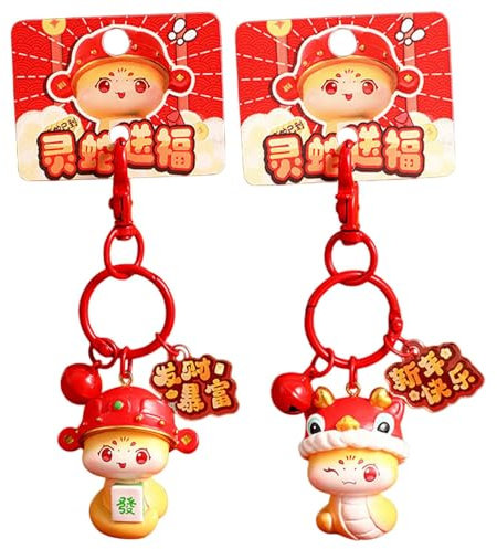 Porte-clés du Nouvel An chinois 2025,Porte-clés serpent du Nouvel An chinois - Année du porte-clés pendentif porte-bonheur serpent chinois - Porte-clés serpent chinois Feng Shui, nouvel an du serpent,