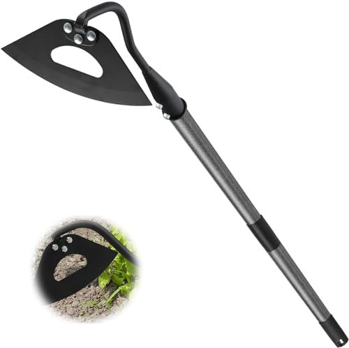 Hoe Garden Tool, 101cm Heavy Duty Hardened Hollow Hoe with Long Handle, Handy Hoe Garden Tool for Weeding Loosening Soil Digging Planting Ridging