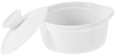 CONGARTENO Ciotola in Ceramica Con Coperchio Contenitore Per Alimenti Ciotola Per Zuppa Squisita Ramequin Con Coperchio Design Stabile e Antiscivolo Adatto Per Pranzo Buffet o Ristorante