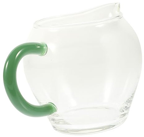 ABOOFAN Sauciere Glas 300ml Hitzebeständig Mit Grünem Griff Für Küche Und Tee Servierbehälter Stabil Für Soßen Und Saucen