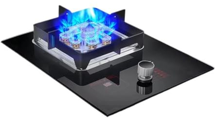Table De Cuisson À Gaz 1 Brûleur, Cuisinière À Gaz Intégrée, Minuterie À Feu Élevé À Neuf Cavités 5,2 KW, Conversion Gaz/GPL, Avec Protection Contre L'extinction, For Cuisine Domestique(LPG)