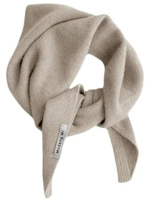 FOVAOK Britischer koreanischer Stil, Nischenwolle, gestrickt, Dreieckstuch für Damen, Kopftuch, Strickschal, multifunktional, warm, gestrickt, Aprikose