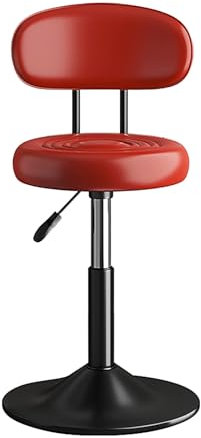 Stehhocker mit Hoher Rückenlehne, Esszimmerstühle Drehbar mit Hebe und Drehfunktion, Küchenhocker für Bars Rezeption Restaurant Zuhause Café(Red+Black,63-78cm)