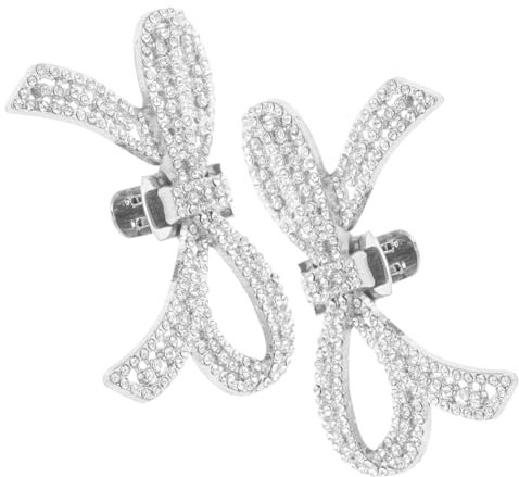 Homoyoyo Schuhclips Mit Strasssteinen Und Abnehmbarer Schleife Kristallschuhschnallen Für Pumps Und High Heels Schuhverzierungen Für Hochzeiten Und Partys Schuhschmuck Aus Metall Und Strass